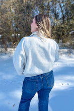 Load image into Gallery viewer, Grey quarter button pullover back view