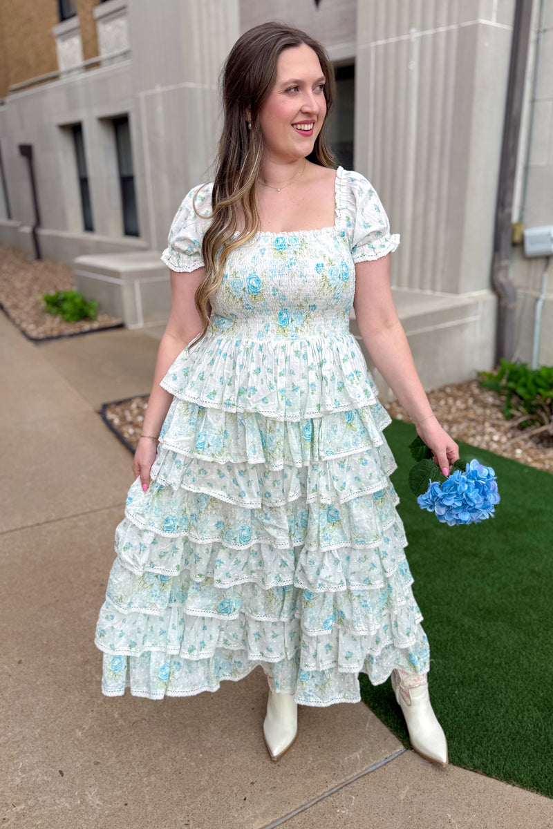 Amy Jane London Luna Blue Ditsy Floral Ruffle Maxi Dress – The French Rose  Boutique