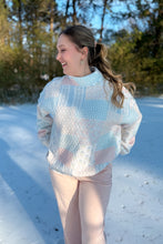 Load image into Gallery viewer, Light Blue and Pink Quilted oversized sweatshirt 4