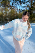 Load image into Gallery viewer, Light Blue and Pink Quilted oversized sweatshirt 9