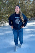 Load image into Gallery viewer, Navy Blue Apres Ski Social Club Sweatshirt full body view
