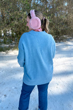 Load image into Gallery viewer, Light blue oversized sweater back view 
