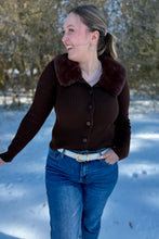 Load image into Gallery viewer, Faux Fur Collar Cardigan
