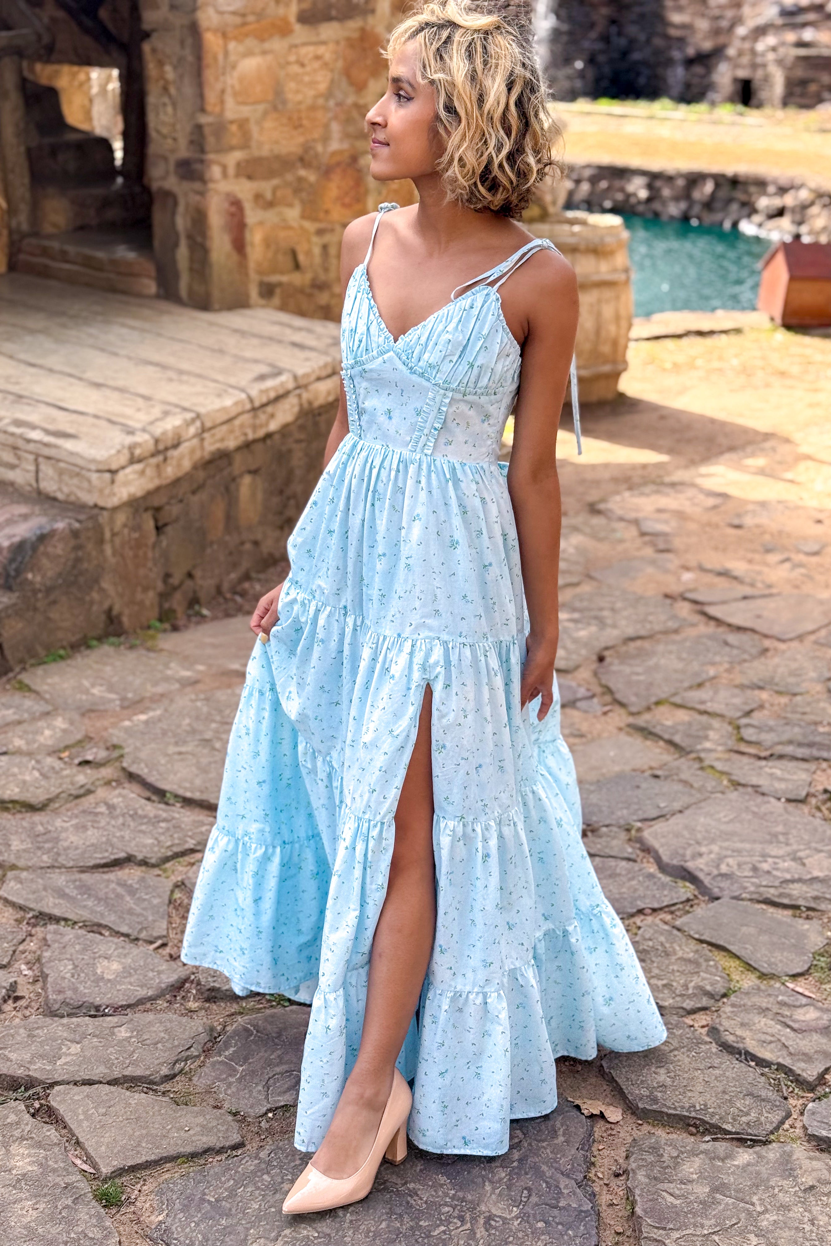 Amy Jane London Isabella Blue Ditsy Floral Corset Maxi Dress – The French  Rose Boutique