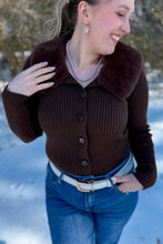 Load image into Gallery viewer, Faux Fur Collar Cardigan
