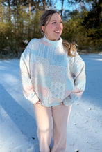 Load image into Gallery viewer, Light Blue and Pink Quilted oversized sweatshirt  2
