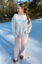 Load image into Gallery viewer, Light Blue and Pink Quilted oversized sweatshirt 7
