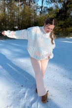 Load image into Gallery viewer, Light Blue and Pink Quilted oversized sweatshirt 10
