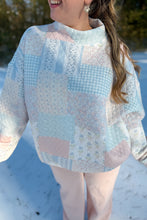 Load image into Gallery viewer, Light Blue and Pink Quilted oversized sweatshirt 11
