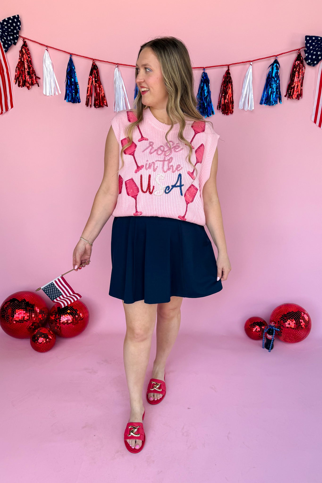Queen of Sparkles Rose in the USA Vest The French Rose Boutique Queen of Sparkles Rose in the USA Vest The French Rose Boutique
