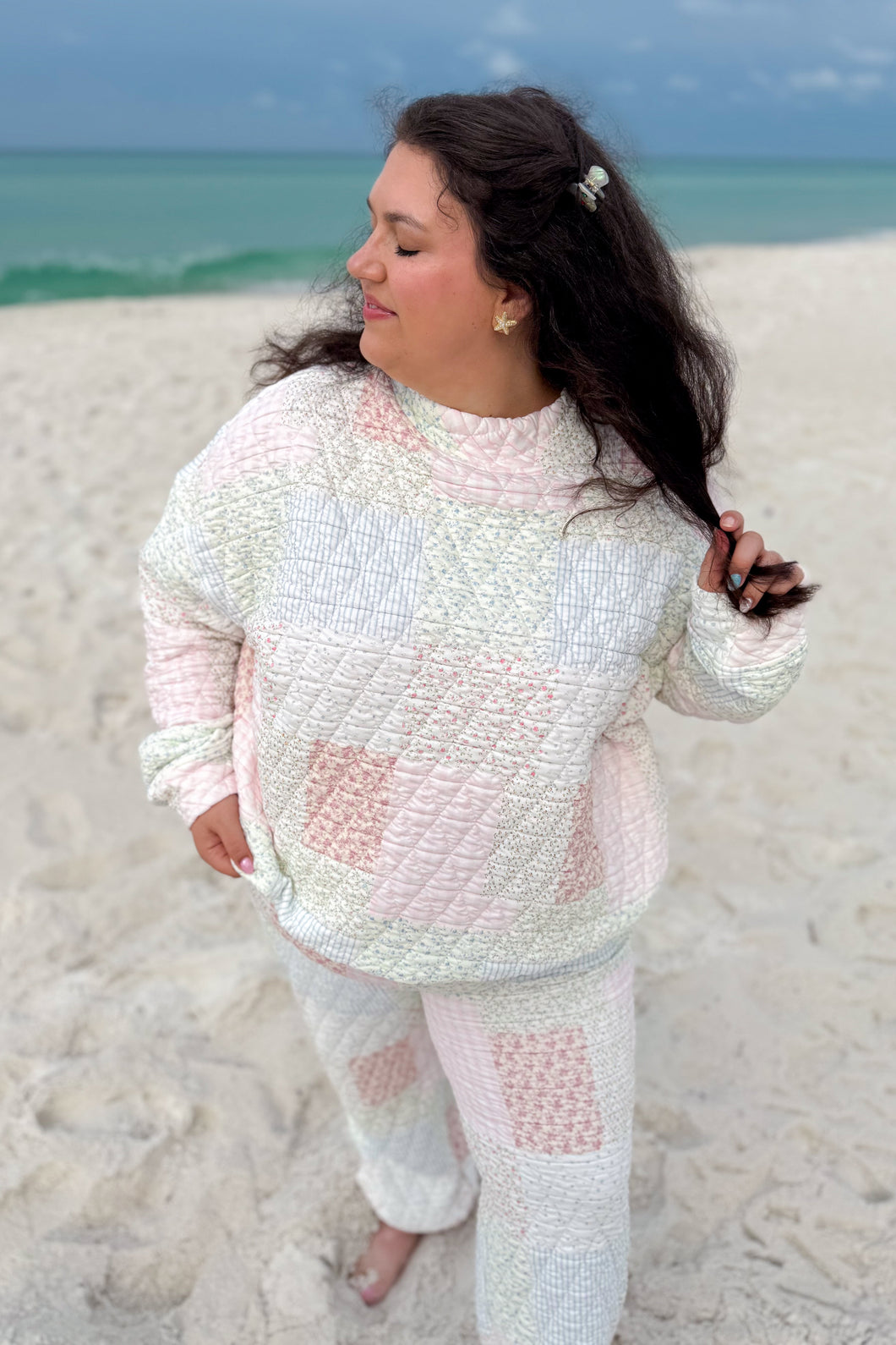 Quilted Pastel Sweatshirt
