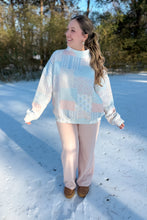 Load image into Gallery viewer, Light Blue and Pink Quilted oversized sweatshirt 
