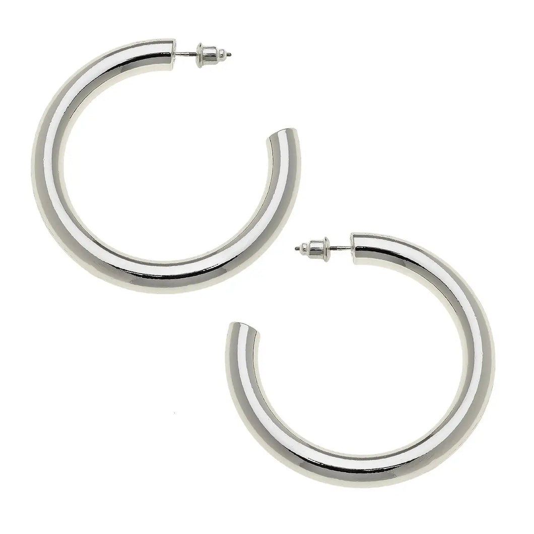 Chunky Silver Hoops