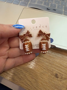 Yay Football Earrings