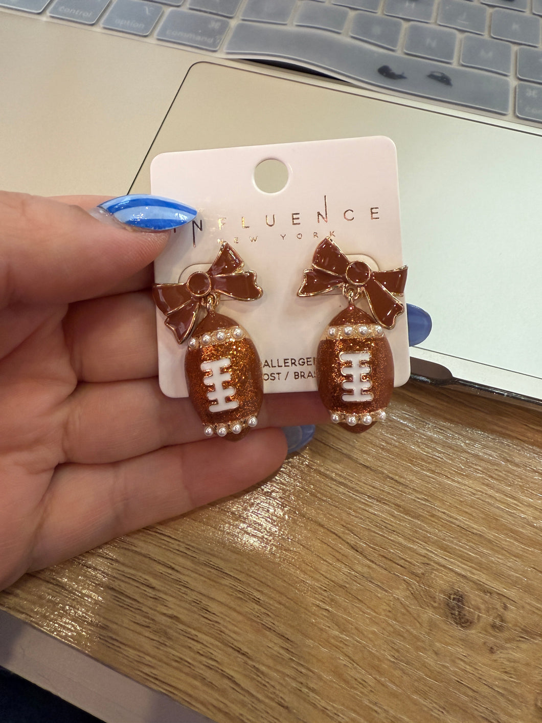 Yay Football Earrings